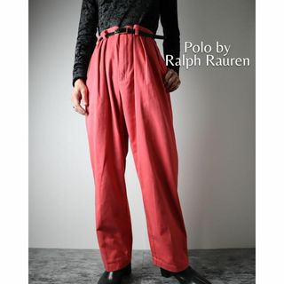 ポロラルフローレン(POLO RALPH LAUREN)の【ラルフローレン】2タック ワイド クラシック チノパン W40 赤 90s(チノパン)