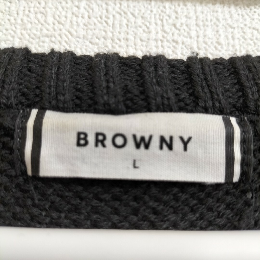 BROWNY(ブラウニー)の【美品】プリントVネックセーター【BROWNY】 メンズのトップス(ニット/セーター)の商品写真