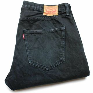 リーバイス(Levi's)のLevi'sリーバイス 501 後染め ブラック デニムパンツ w36★01 ジーンズ ストレート レザーパッチ(デニム/ジーンズ)