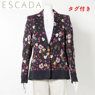 極美品❤エスカーダ❤ESCADA❤フリル❤ジャケット❤赤❤リボン❤ビッグカラー