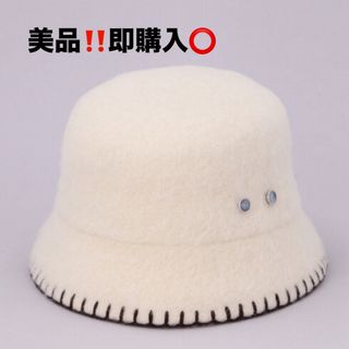 カシラ(CA4LA)の美品 CA4LA BLAN HAT S  バケットハット バケハ ホワイト(ハット)