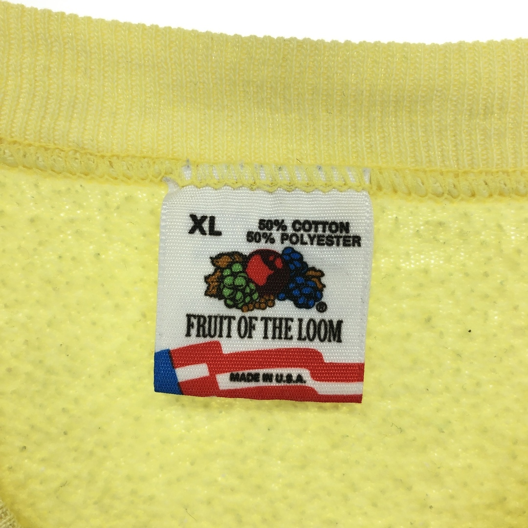 FRUIT OF THE LOOM(フルーツオブザルーム)の古着 90年代 フルーツオブザルーム FRUIT OF THE LOOM プリントスウェットシャツ トレーナー USA製 メンズXL ヴィンテージ /eaa414074 メンズのトップス(スウェット)の商品写真