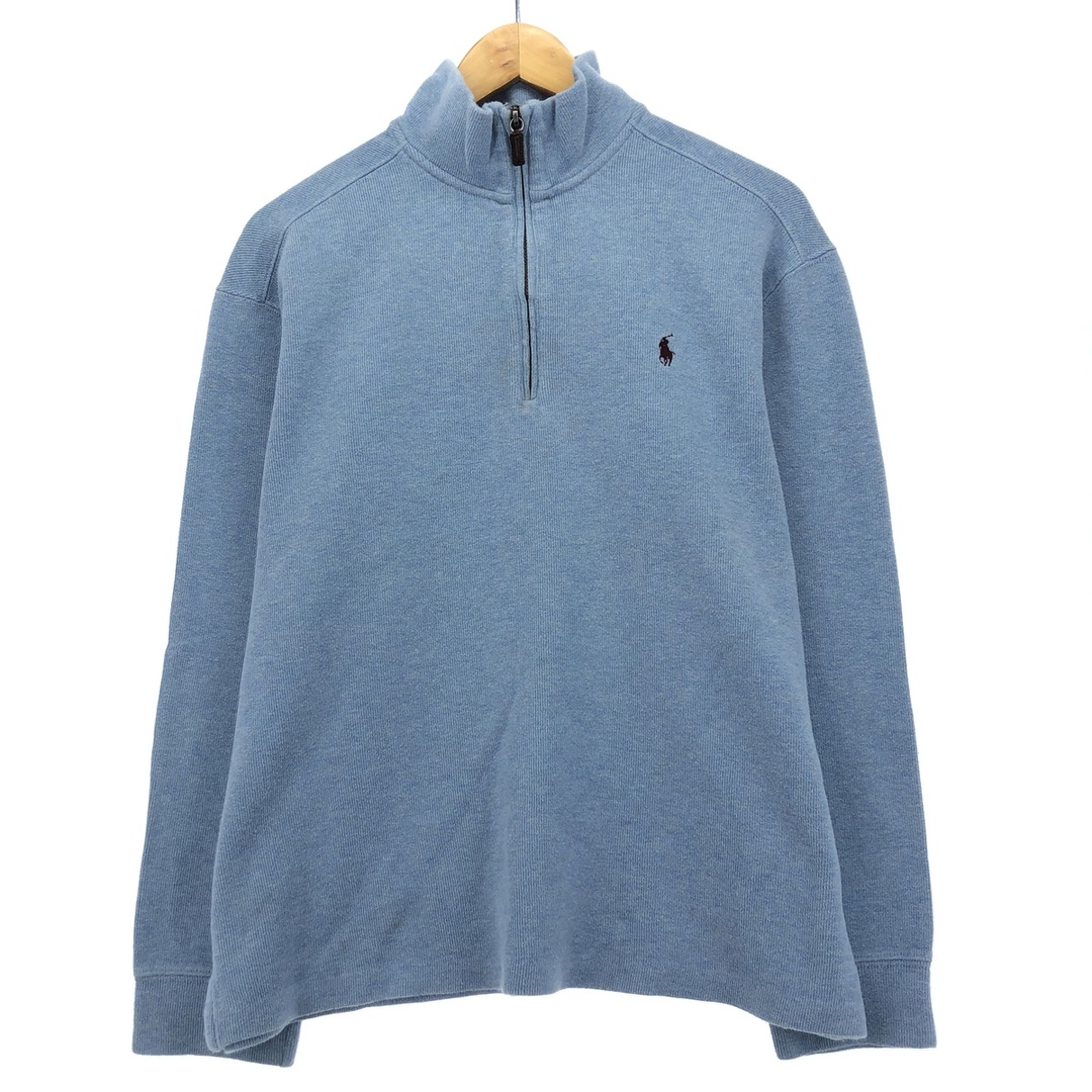 Ralph Lauren(ラルフローレン)の古着 ラルフローレン Ralph Lauren POLO by Ralph Lauren ハーフジップスウェットシャツ トレーナー メンズL /eaa414085 メンズのトップス(スウェット)の商品写真