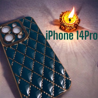 iPhone14proケース シリコン グリーン 緑 アイフォン(iPhoneケース)