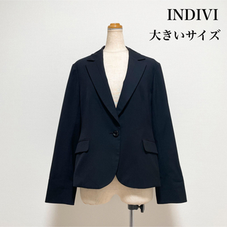 インディヴィ(INDIVI)のINDIVI ジャケット 大きいサイズ お仕事 セレモニー 入学入園 卒業卒園(テーラードジャケット)