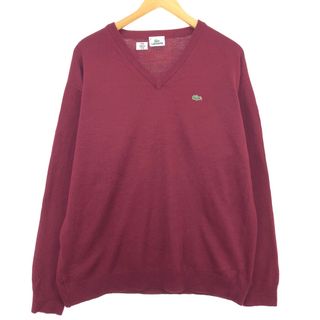 ラコステ(LACOSTE)の古着 90年代 ラコステ LACOSTE Vネック ニットセーター 8 メンズXL ヴィンテージ /eaa415577(ニット/セーター)