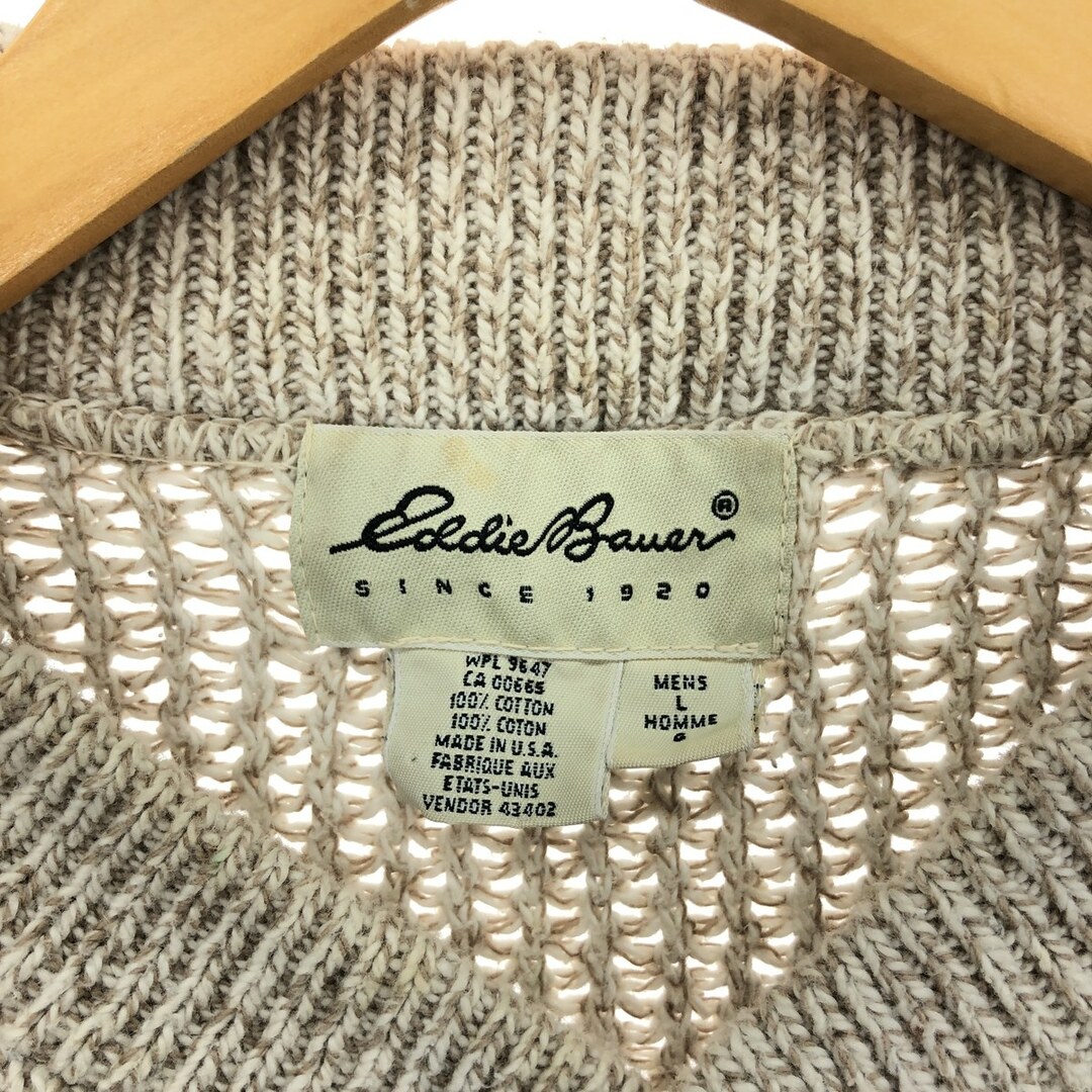 Eddie Bauer(エディーバウアー)の古着 00年代 エディーバウアー Eddie Bauer ヘンリーネック コットンニットハーフボタンセーター USA製 メンズL /eaa415590 メンズのトップス(ニット/セーター)の商品写真