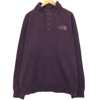 ザノースフェイス(THE NORTH FACE)の古着 ザノースフェイス THE NORTH FACE ハイネック ハーフボタン スウェットシャツ トレーナー メンズXL /eaa415970(スウェット)