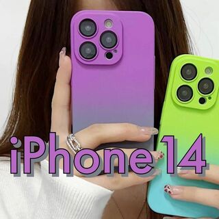 iPhone14ケース個性的 おしゃれ 紫 韓国 レディース メンズ パープル(iPhoneケース)