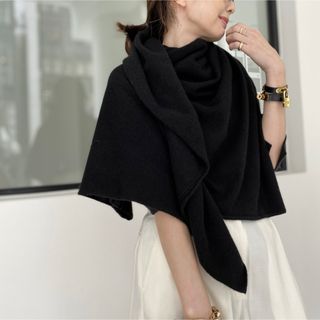 アパルトモンドゥーズィエムクラス(L'Appartement DEUXIEME CLASSE)の【L'Appartement】Cashmere Poncho ネイビー(ポンチョ)