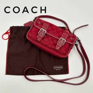 ほぼ未使用 COACH コーチ ハンドバッグ シグネチャー ワインレッドワインレッド