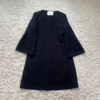 【美品】アナイ ロングコート ノーカラー カシミヤ混 現行タグ グレー M