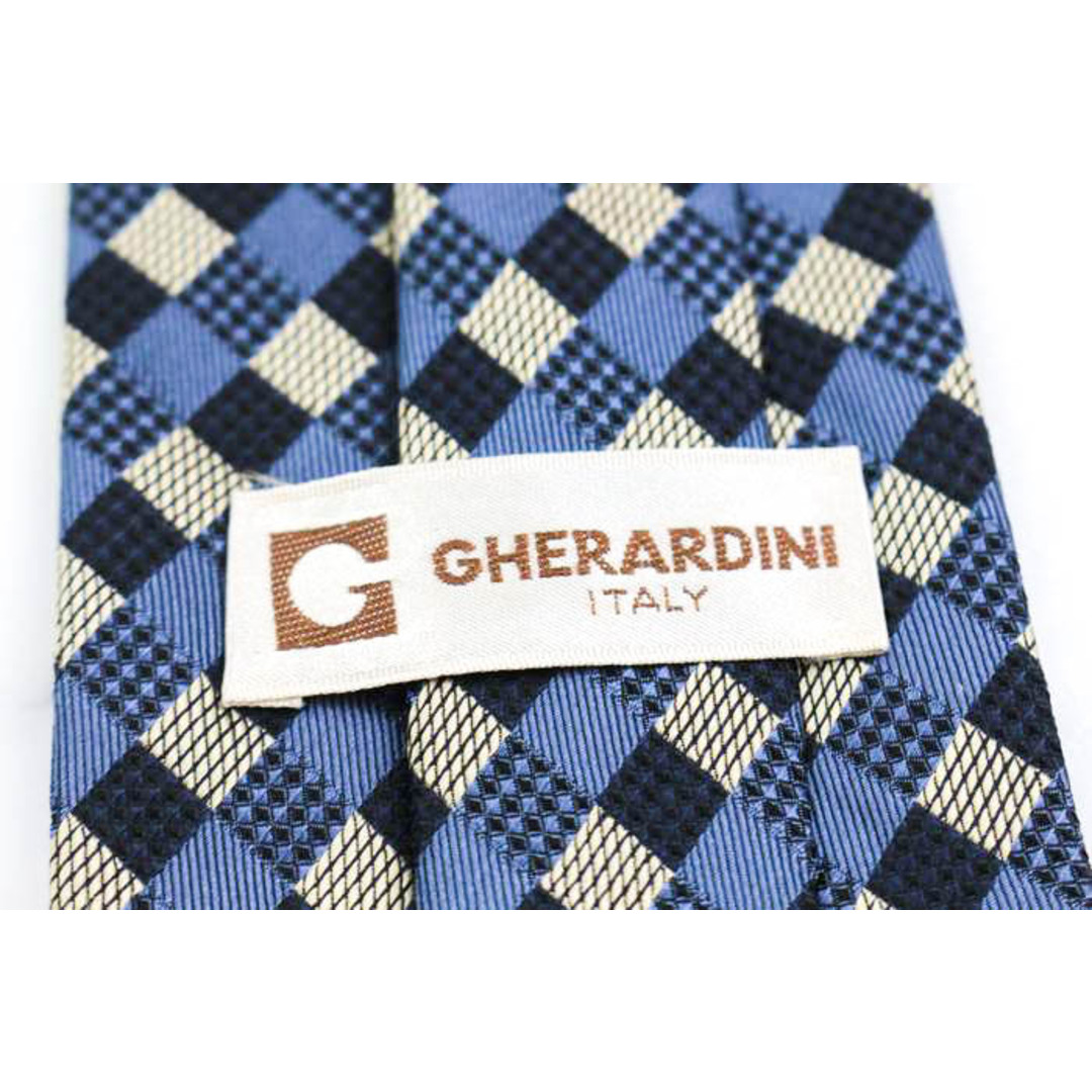 GHERARDINI(ゲラルディーニ)のゲラルディーニ ブランド ネクタイ シルク チェック柄 格子柄 メンズ ネイビー GHERARDINI メンズのファッション小物(ネクタイ)の商品写真
