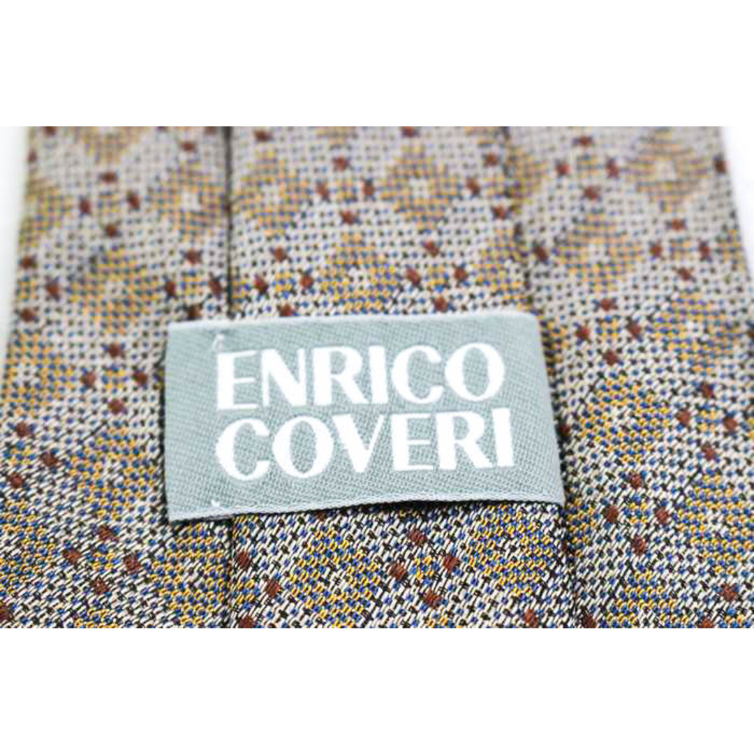 ENRICO COVERI(エンリココベリ)のエンリコ・コベリ ブランド ネクタイ シルク 小紋柄 総柄 メンズ グレー Enrico Coveri メンズのファッション小物(ネクタイ)の商品写真