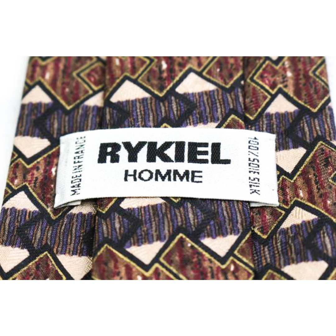 RYKIEL HOMME(リキエルオム)のリキエル オム ブランド ネクタイ シルク ボーダー柄 メンズ ブラウン RYKIEL HOMME メンズのファッション小物(ネクタイ)の商品写真