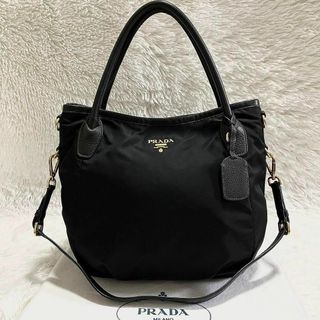 プラダ(PRADA)のPRADA 2WAY ゴールド金具　ブラック　トートバッグ　良品(トートバッグ)