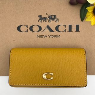 コーチ(COACH)のCOACH ★大人気★ 6リング キーケース イエローゴールド 無地 新品(キーケース)