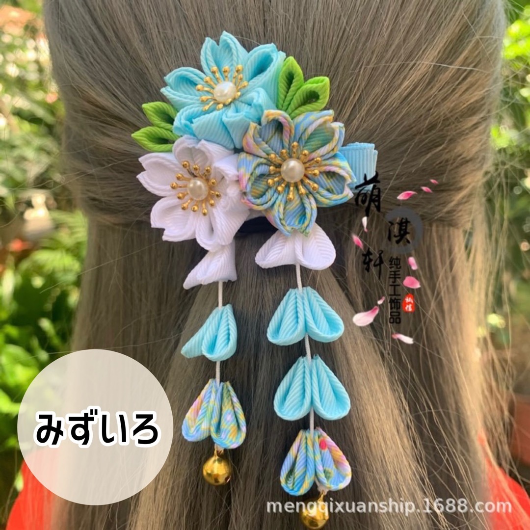 ⭐︎大人気⭐︎髪飾り 花飾り ヘアピン つまみ細工 七五三 卒業式 レッド 赤 レディースのヘアアクセサリー(ヘアピン)の商品写真