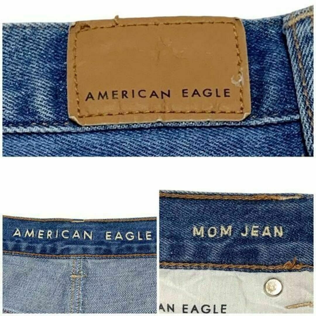 American Eagle(アメリカンイーグル)のアメリカンイーグル MOM JEAN ダメージ加工 US10 ウエスト76cm レディースのパンツ(デニム/ジーンズ)の商品写真