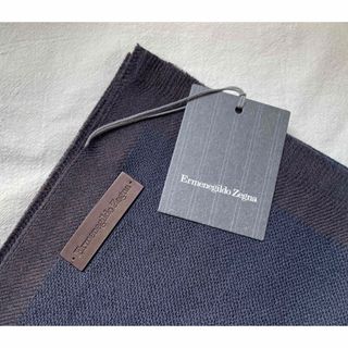 Ermenegildo Zegna - 【新品】Ermenegildo Zegna マフラー ネイビー ウール ロゴ