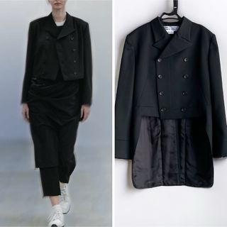 コムデギャルソンコムデギャルソン(COMME des GARCONS COMME des GARCONS)の極美品 コムコム 23-24AW ロングテーラードジャケット S 燕尾(テーラードジャケット)