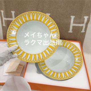 エルメス(Hermes)の【新品未使用】エルメス ソレイユ ドゥ パスタプレート 24cm2枚セット(食器)