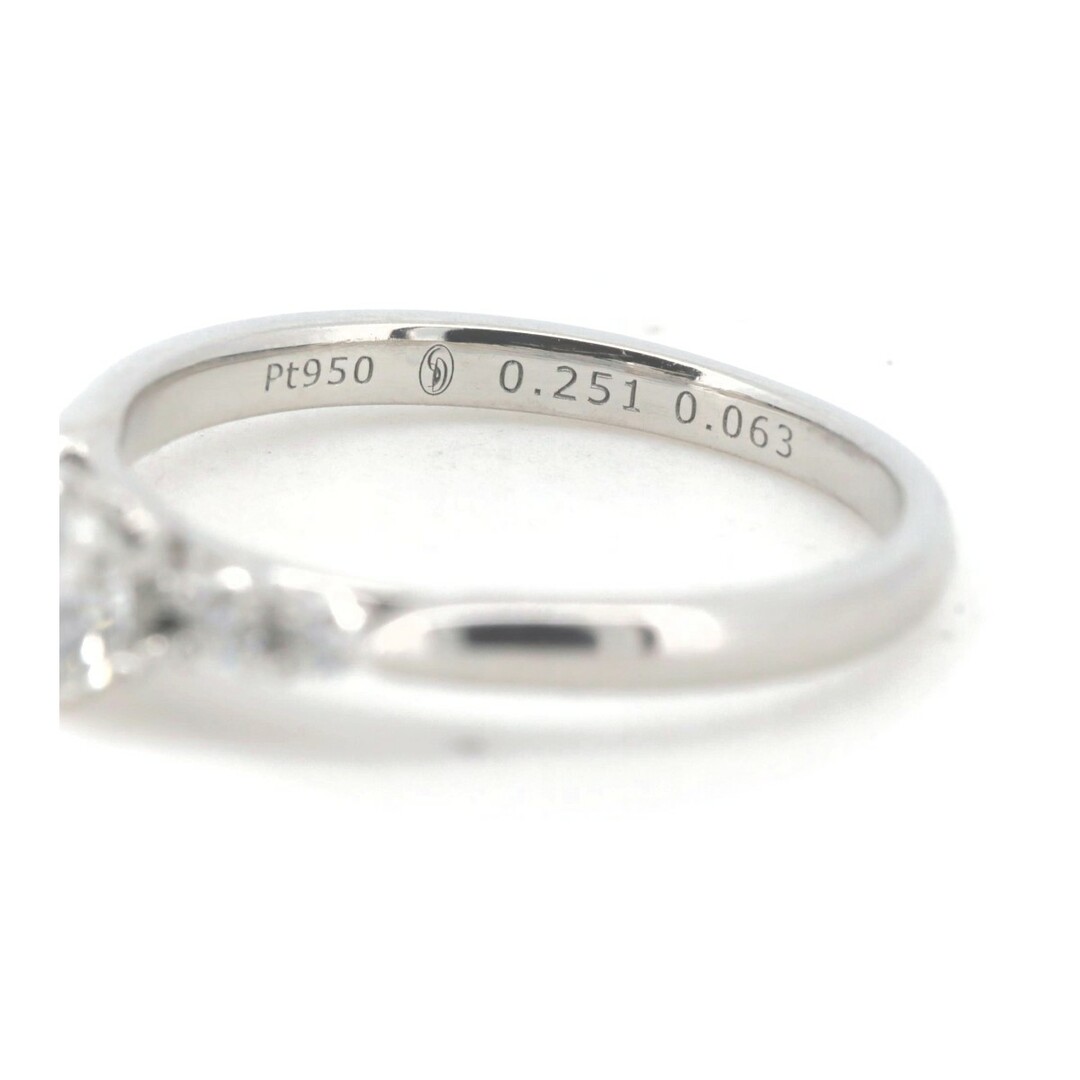 目立った傷や汚れなし 銀座ダイヤモンドシライシ ダイヤモンド リング 指輪 10号 0.25CT 0.063CT PT950(プラチナ) レディースのアクセサリー(リング(指輪))の商品写真