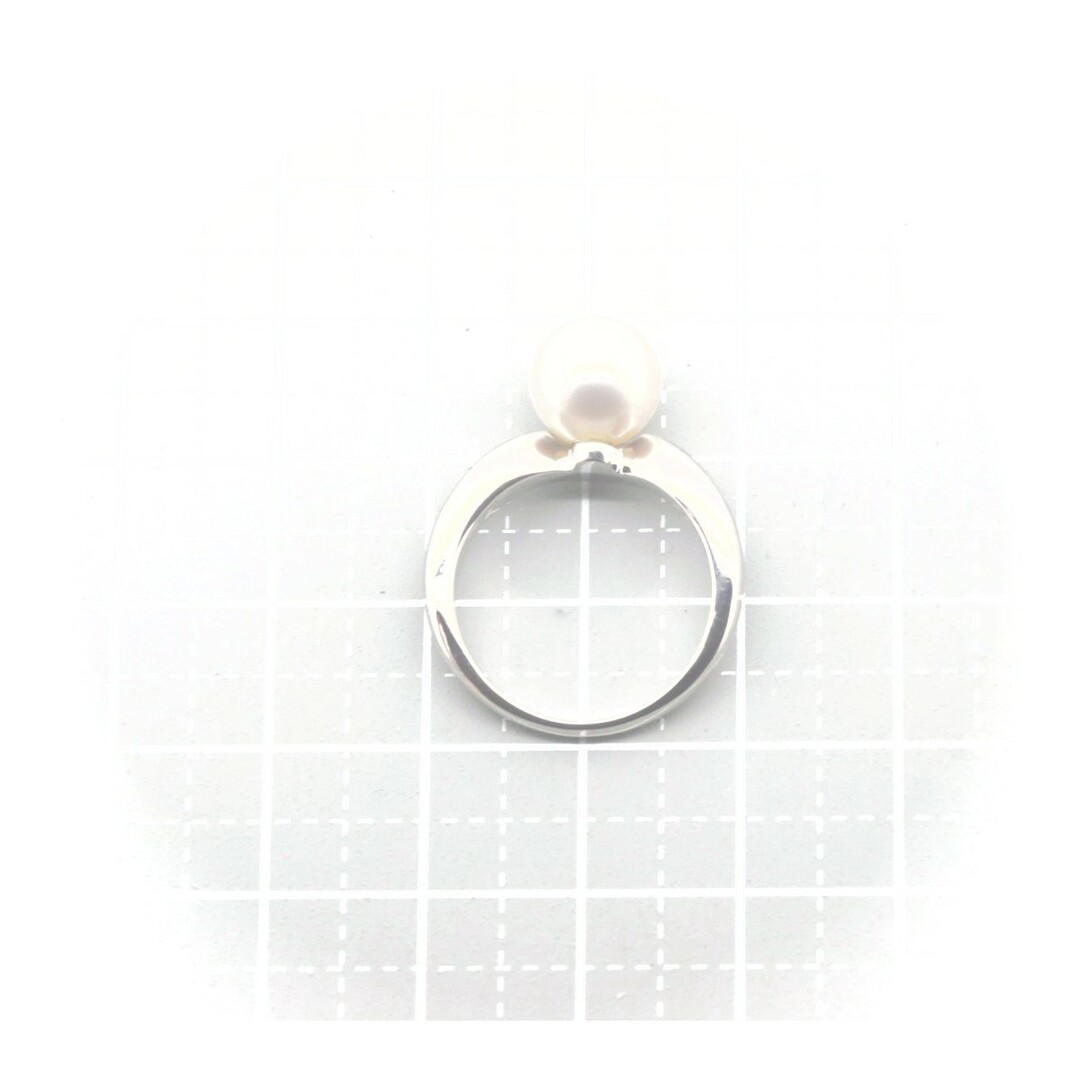 MIKIMOTO(ミキモト)の目立った傷や汚れなし ミキモト パール リング 指輪 8.5ミリ 11号 PT950(プラチナ) レディースのアクセサリー(リング(指輪))の商品写真