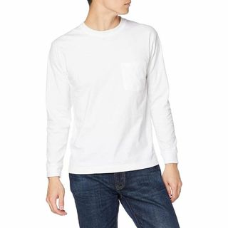 ヘインズ(Hanes)の[ヘインズ] Tシャツ 長袖 丸首 綿100% 丸胴仕様 タグレス仕様(Tシャツ/カットソー(七分/長袖))