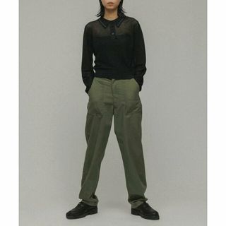 【ブラック（01）】[TOPS]POLO SHEER CROPPED TOPS(ポロシャツ)