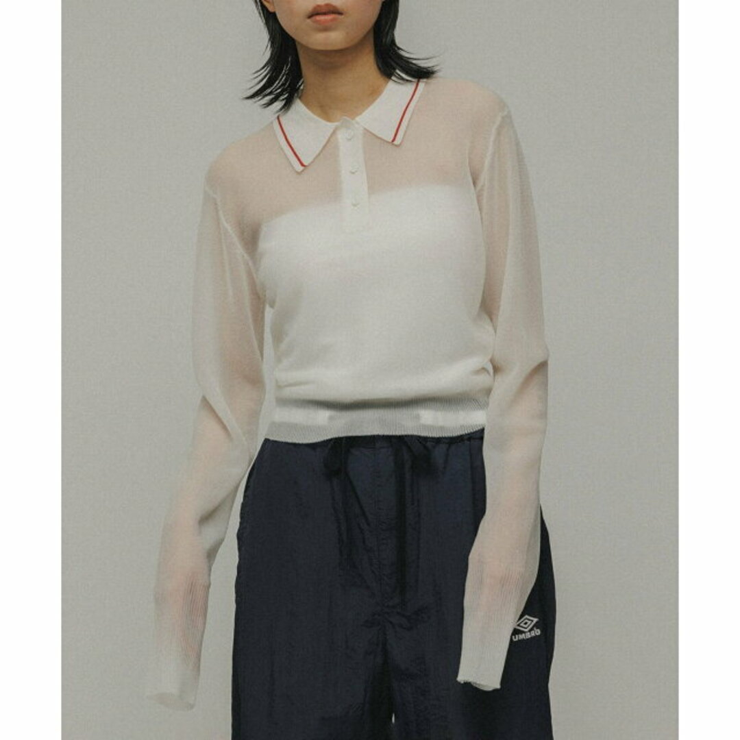 【ホワイト（10）】[TOPS]POLO SHEER CROPPED TOPS レディースのトップス(ポロシャツ)の商品写真