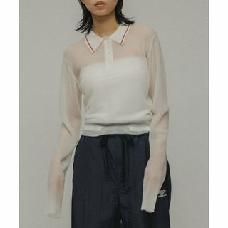 【ホワイト（10）】[TOPS]POLO SHEER CROPPED TOPS(ポロシャツ)