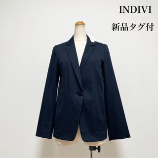 インディヴィ(INDIVI)の【新品タグ付】INDIVI ジャケット ネイビー お仕事 セレモニー 卒入学(テーラードジャケット)