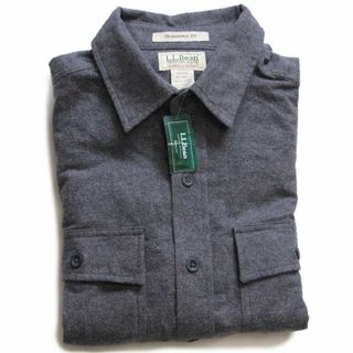 エルエルビーン(L.L.Bean)の未使用★L.L.Bean CHAMOIS CLOTH SHIRT 無地 コットン シャモアクロスシャツ グレー M-REG★アウトドア キャンプ オーバーサイズ(シャツ)