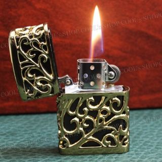 ブラック アラベスク フルメタルジャケット オイルライター ZIPPO 同型 黒(タバコグッズ)