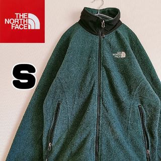 ザノースフェイス(THE NORTH FACE)のノースフェイス　フルジップ　フリースジャケット　緑　Sサイズ　古着(その他)