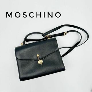 モスキーノ(MOSCHINO)の☆美品☆MOSCHINO ハンドバッグ ショルダーバッグ 2way 黒 ブラック(ショルダーバッグ)