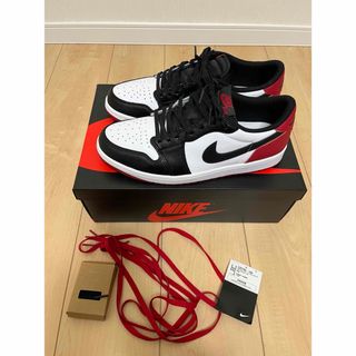 ナイキ(NIKE)の28.0 NIKE JORDAN 1 LOW BLACK TOE つま黒(スニーカー)