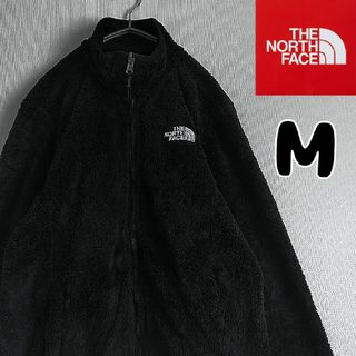 ザノースフェイス(THE NORTH FACE)のノースフェイス　フルジップ　ボアジャケット　黒　Mサイズ　古着　刺繍ロゴ(ブルゾン)