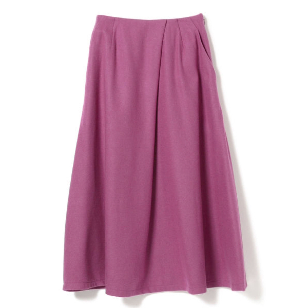 Ray BEAMS(レイビームス)の【新品タグ付】Ray BEAMSタックロングフレアスカート　紫系　サイズ0 レディースのスカート(ロングスカート)の商品写真