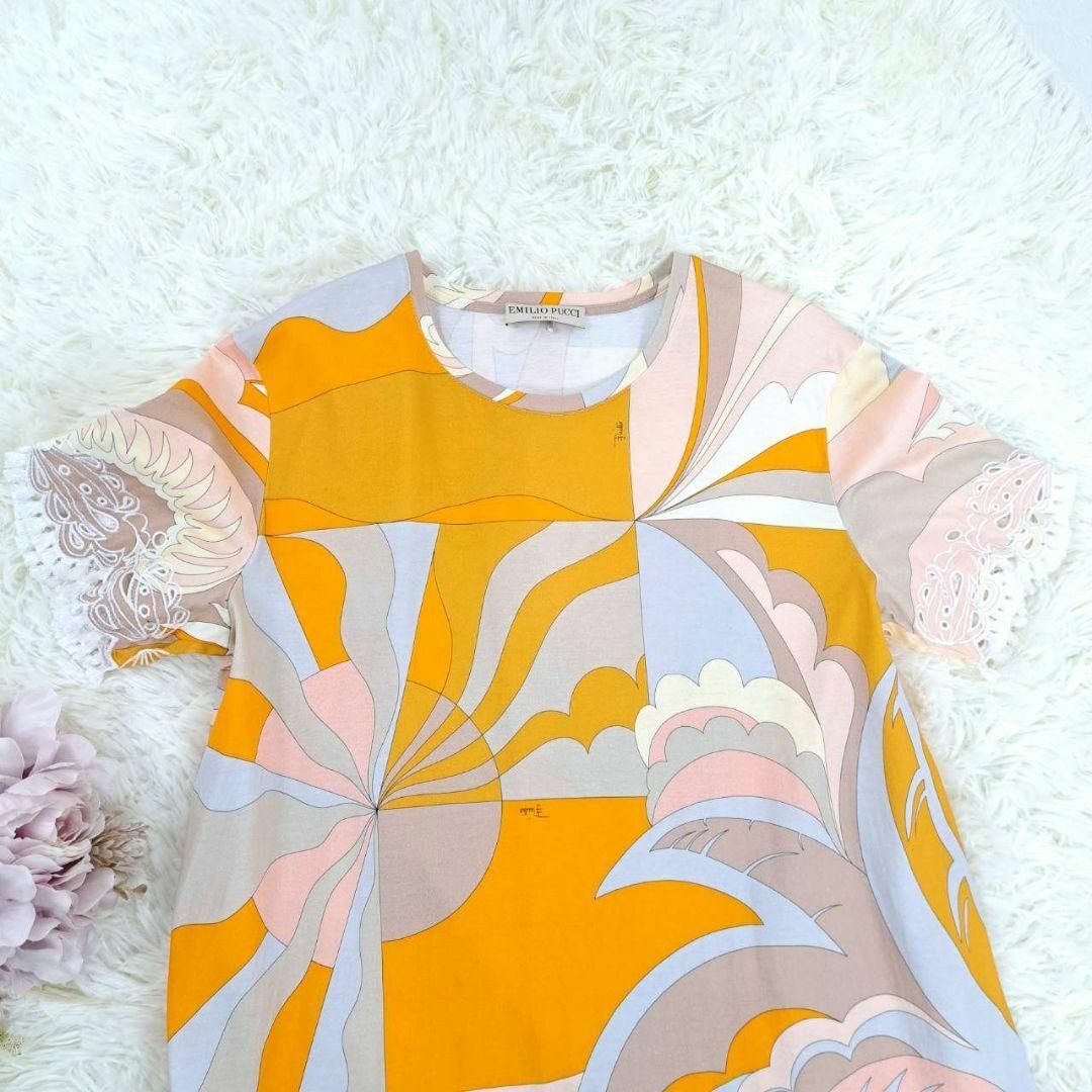 EMILIO PUCCI(エミリオプッチ)の【極美品】EMILIO PUCCI　エミリオプッチ　膝丈ワンピース　半袖　L レディースのワンピース(ひざ丈ワンピース)の商品写真