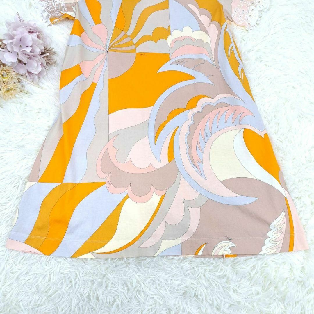 EMILIO PUCCI(エミリオプッチ)の【極美品】EMILIO PUCCI　エミリオプッチ　膝丈ワンピース　半袖　L レディースのワンピース(ひざ丈ワンピース)の商品写真