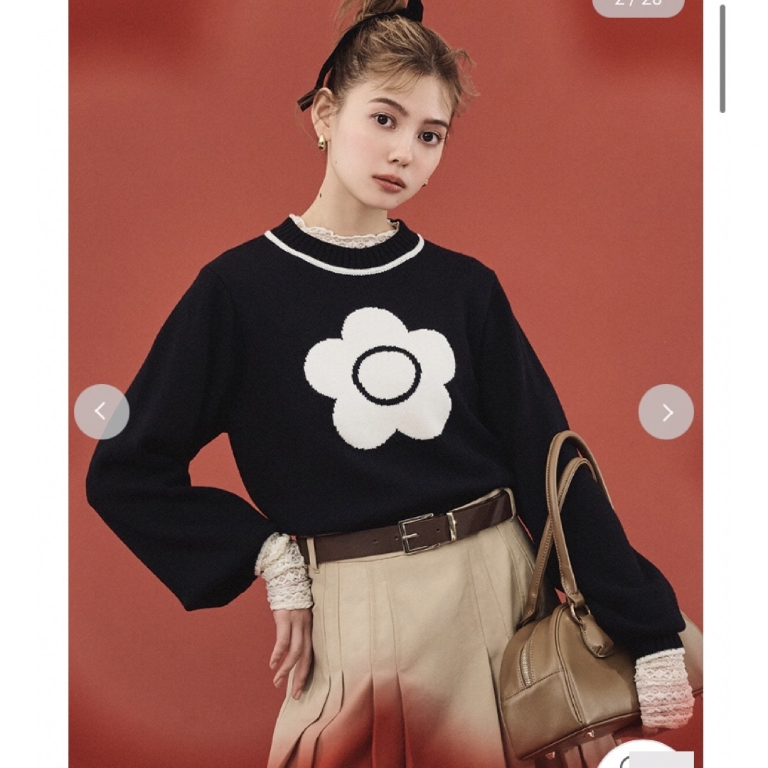 Lily Brown(リリーブラウン)の【LILY BROWN×MARY QUANT】ジャガードニット レディースのトップス(ニット/セーター)の商品写真