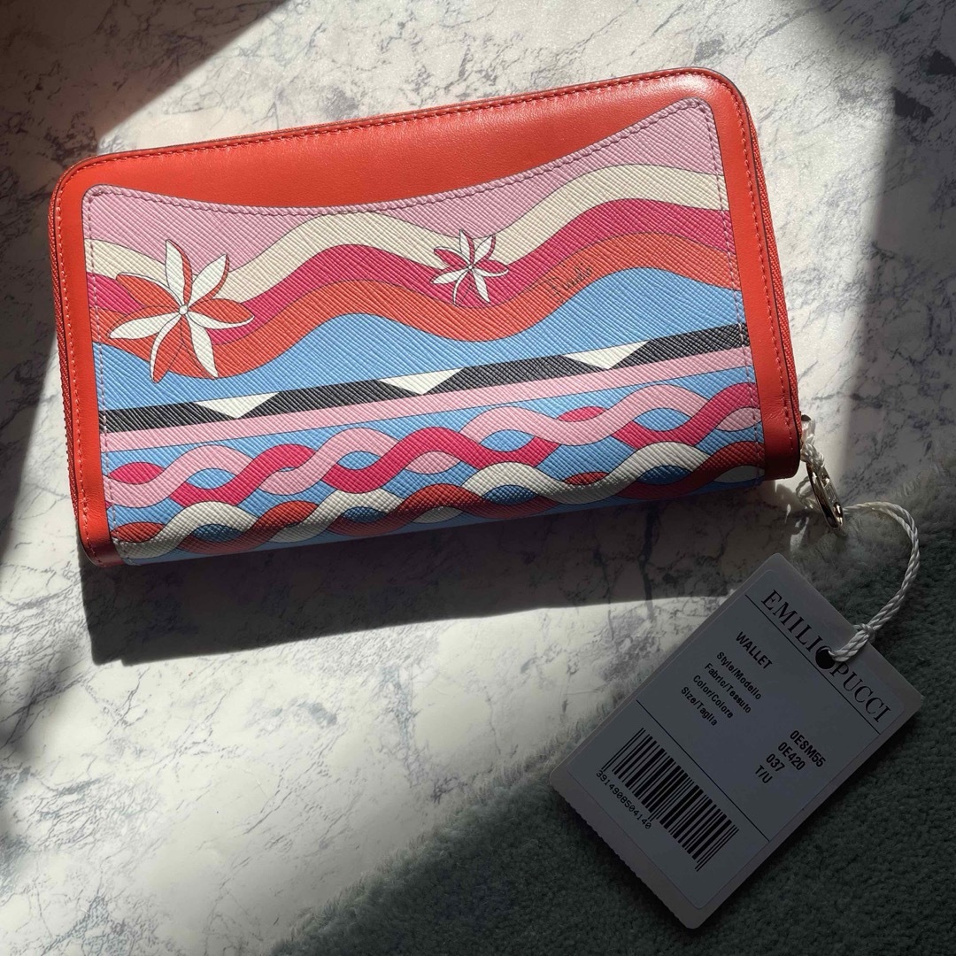 EMILIO PUCCI(エミリオプッチ)のエミリオプッチ 新品 ジップラウンド 長財布 EMILIO PUCCI オレンジ レディースのファッション小物(財布)の商品写真