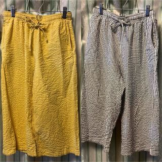 ユニクロ(UNIQLO)の【2/1本日限定価格】コットンリラコ（シアーサッカー）Mサイズ　2枚セット(ルームウェア)