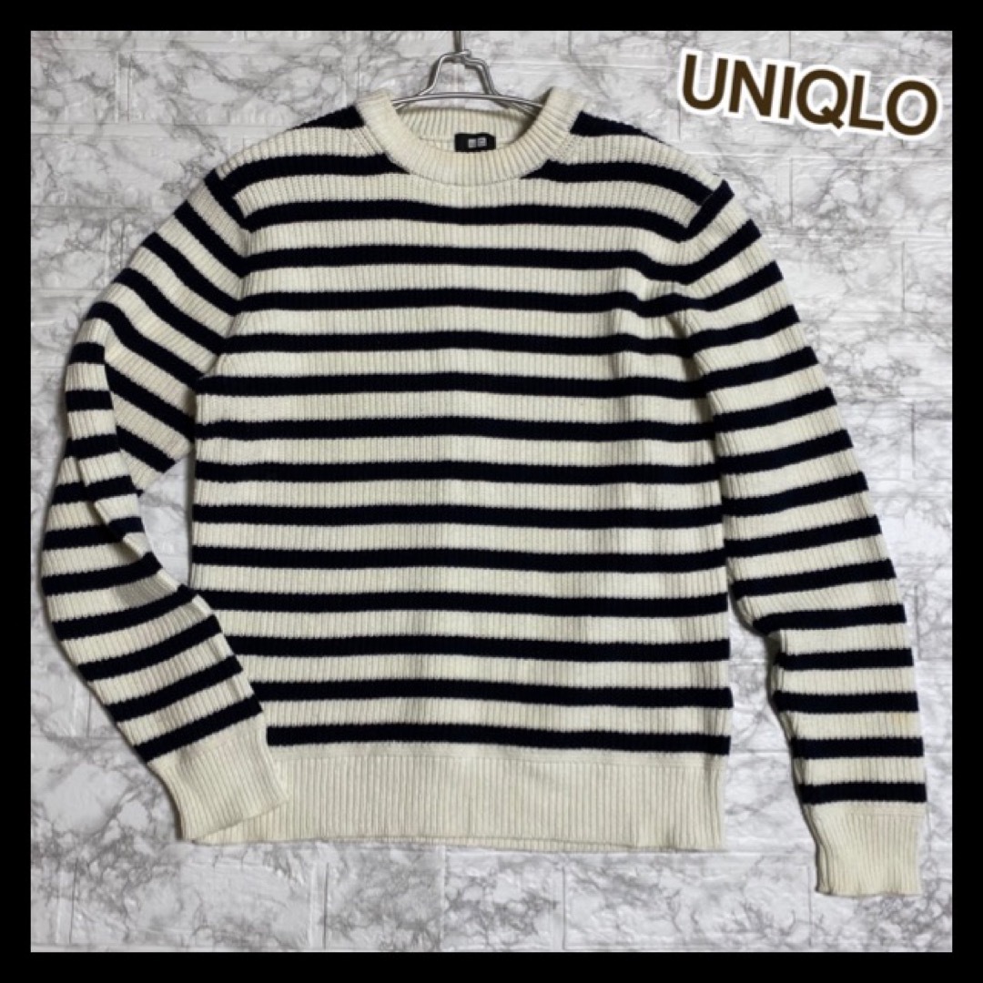 UNIQLO(ユニクロ)のUNIQLO ユニクロ セーター ニット ボーダー メンズ レディース 春秋冬 メンズのトップス(ニット/セーター)の商品写真