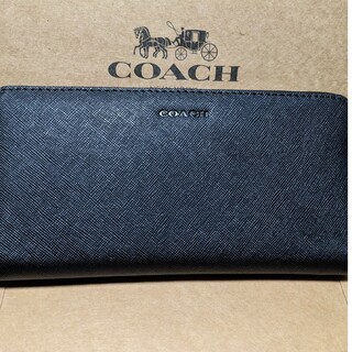 コーチ(COACH)のCOACH 長財布　ラウンドファスナーシンプル黒(長財布)