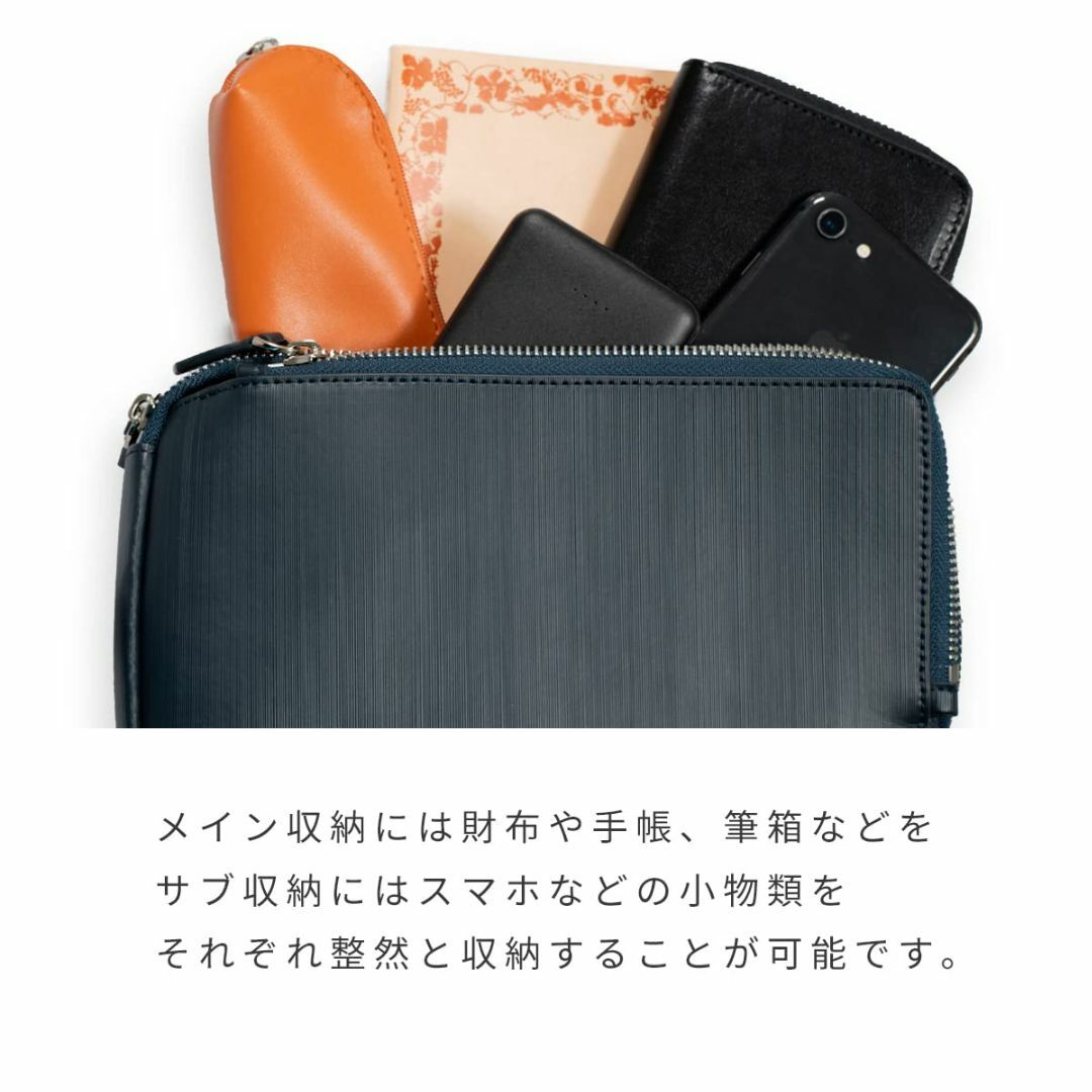 【色: ネイビー】[Dom Teporna] ボディバッグ メンズ 牛革 小さめ メンズのバッグ(その他)の商品写真