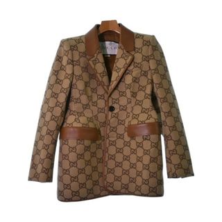 グッチ(Gucci)のGUCCI グッチ カジュアルジャケット 44(S位) ベージュ系(総柄) 【古着】【中古】(テーラードジャケット)