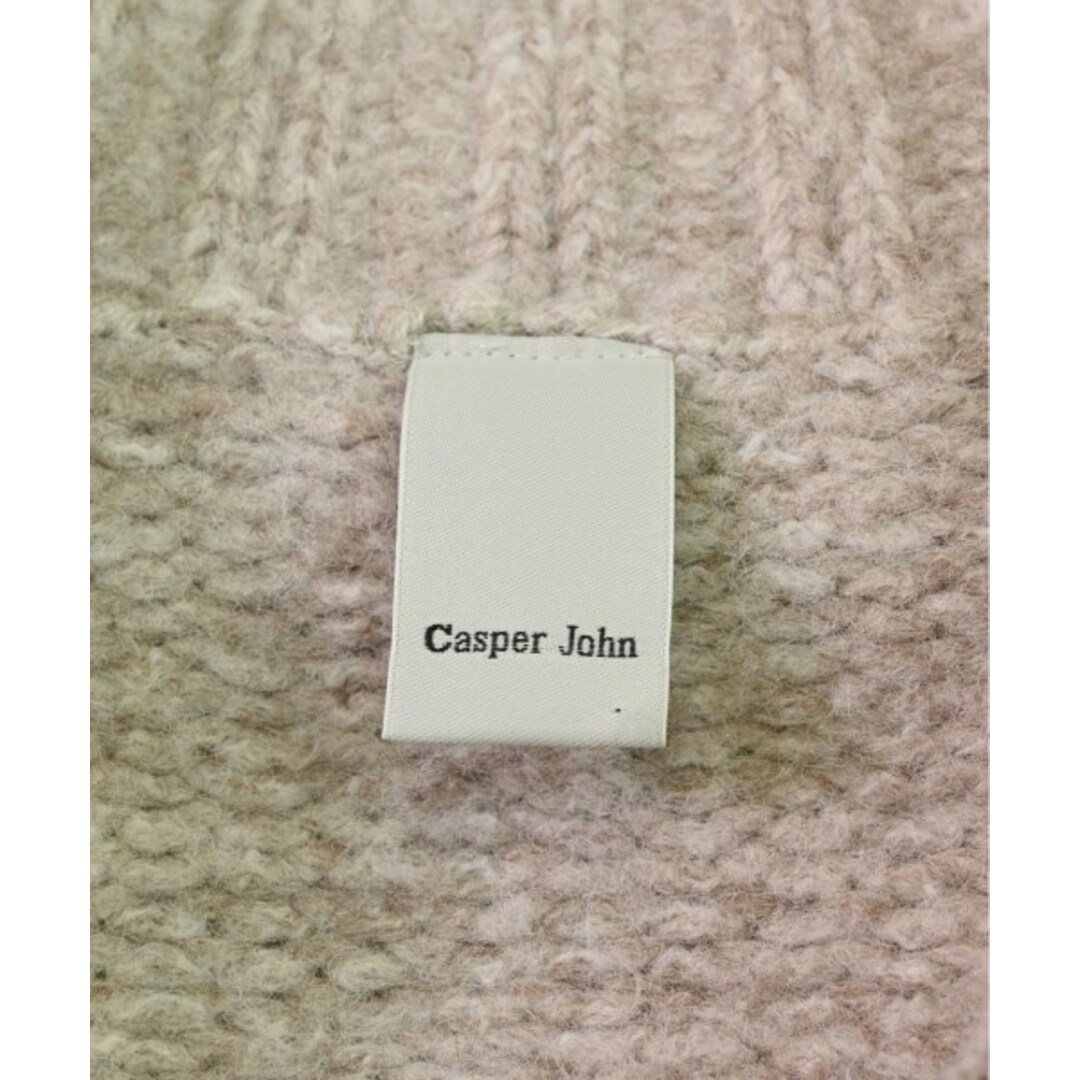 Casper John(キャスパージョン)のCasper John キャスパージョン ニット・セーター L ベージュx白 【古着】【中古】 メンズのトップス(ニット/セーター)の商品写真